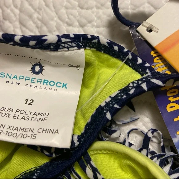 NWT SNAPPERROCK Black and Green GIRLS SZ 12 Bikini Set SUN BLOCK PROTECTION - Picture 8 of 8